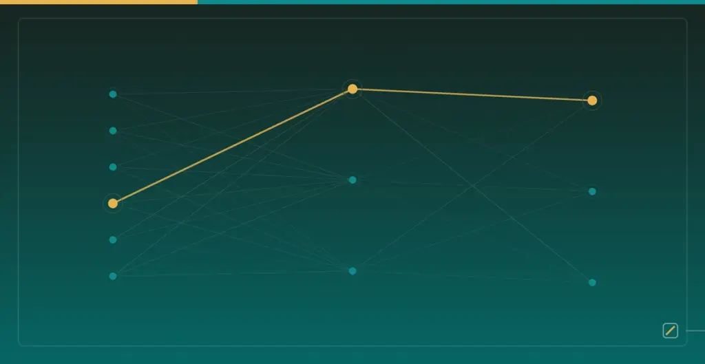 Python AI Mini Practice: A Classification Task with scikit-learn — Layered neural network nodes and weighted connections
