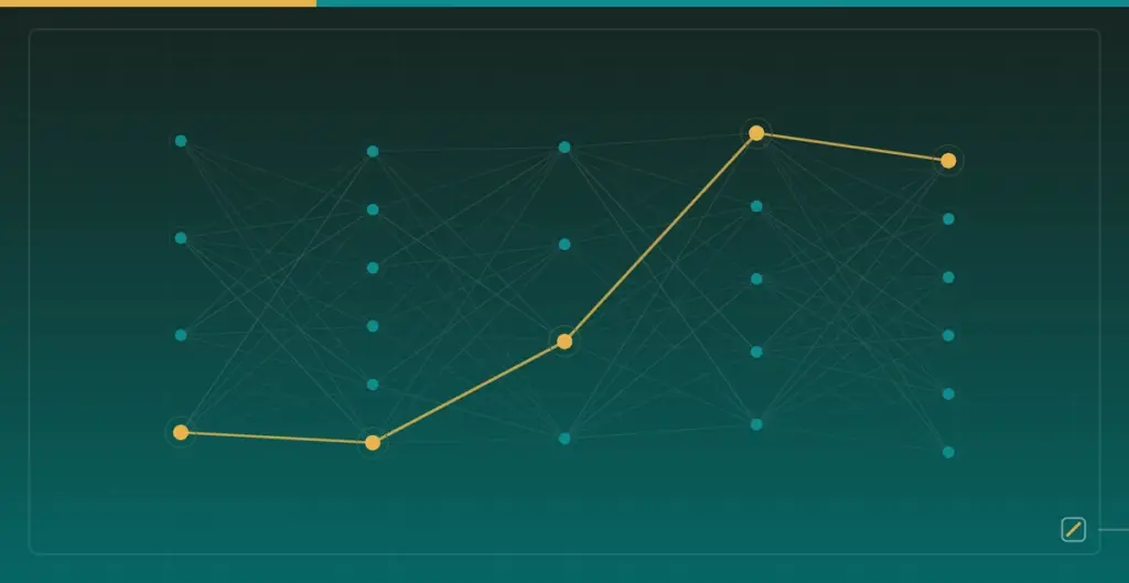Gradient Descent and Optimizer Geometry: Momentum, Adam, and Loss Surfaces — Layered neural network nodes and weighted connections